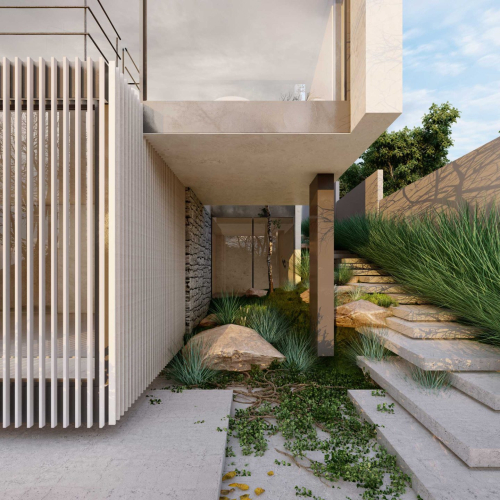 Contemporary villa design of Villa No.14 by GRID Architecture Office in Sadra, Shiraz, Iran.