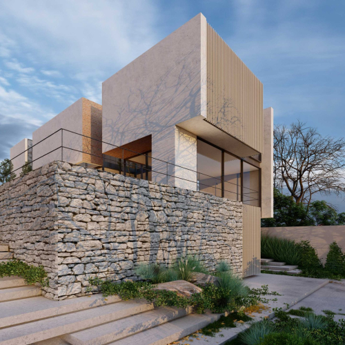 Contemporary villa design of Villa No.14 by GRID Architecture Office in Sadra, Shiraz, Iran.