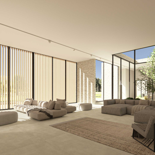 Contemporary villa design of Villa No.12 by GRID Architecture Office in Estakhr Town, Shiraz, Iran.