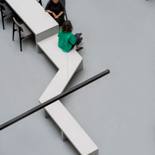 Social gathering platform designed by GRID Architecture Office inside Aftab-e-Fars Complex in Shiraz, Iran.