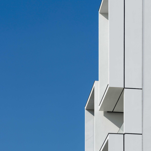 Contemporary façade of 147 COMMERCIAL COMPLEX designed by GRID Architecture Office in Shiraz, Iran.