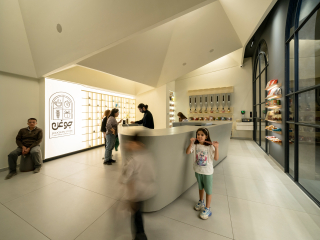 Contemporary storefront of JOOGHAN STORE retail space designed by GRID Architecture Office in Shiraz, Iran.